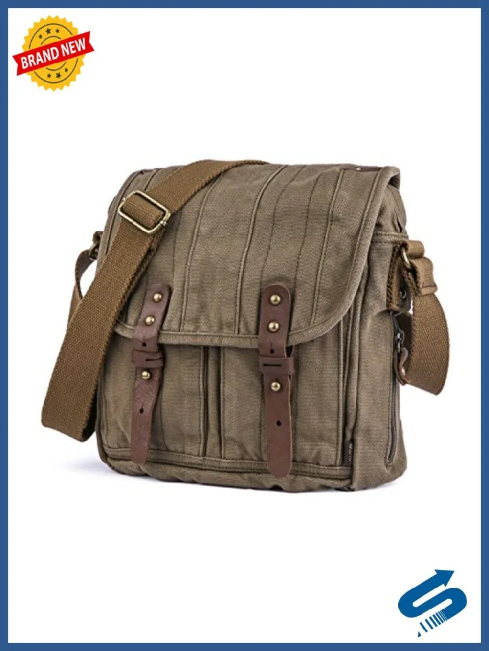 Canvas Crossbody Bag - Vintage Messenger Shoulder Purse